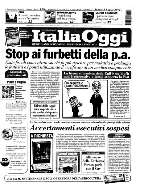 Italia oggi : quotidiano di economia finanza e politica